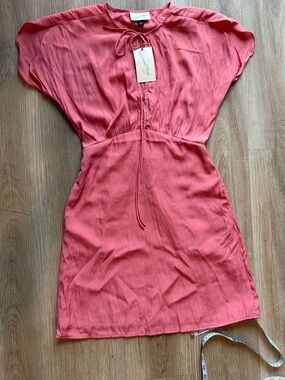 Universal Thread Coral Tie-Front Blouse